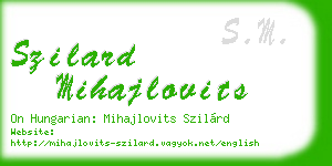 szilard mihajlovits business card